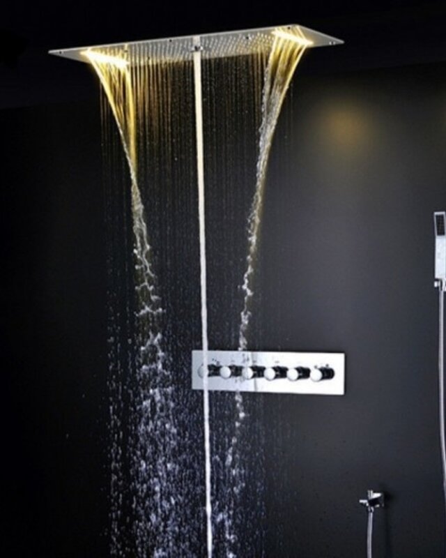 Rene Houtman Luxe Waterval LED Stortdouche Combinatie