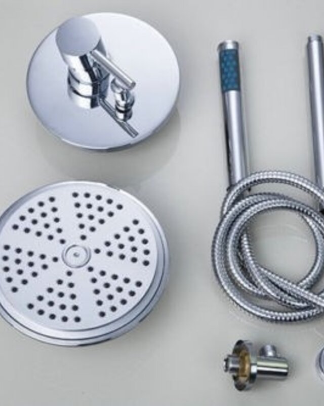 Rene Houtman Chroom Inbouw Douche-set met Plafond Bevestiging