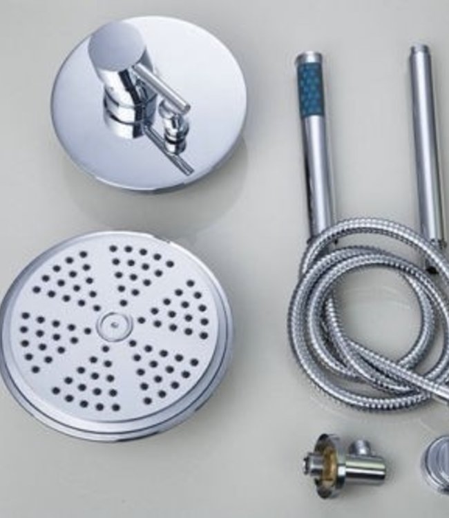 Rene Houtman Chroom Inbouw Douche-set met Plafond Bevestiging