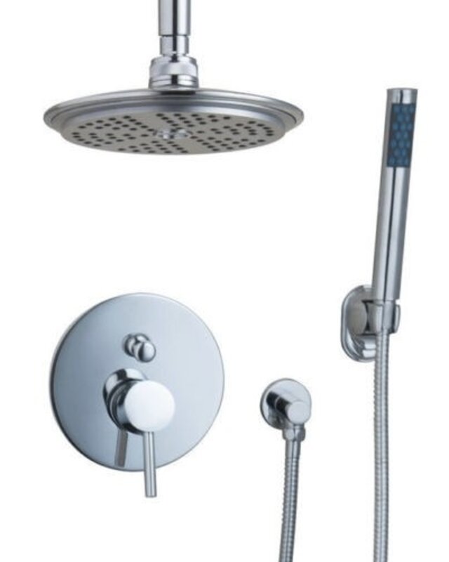 Rene Houtman Chroom Inbouw Douche-set met Plafond Bevestiging