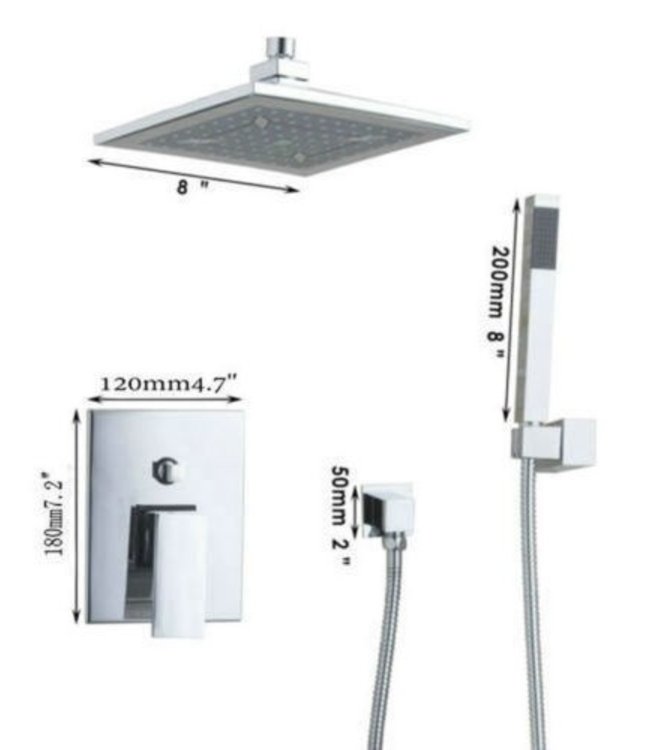 Rene Houtman Stortdouche - 20 cm - Incl. Douche-arm en Handdouche