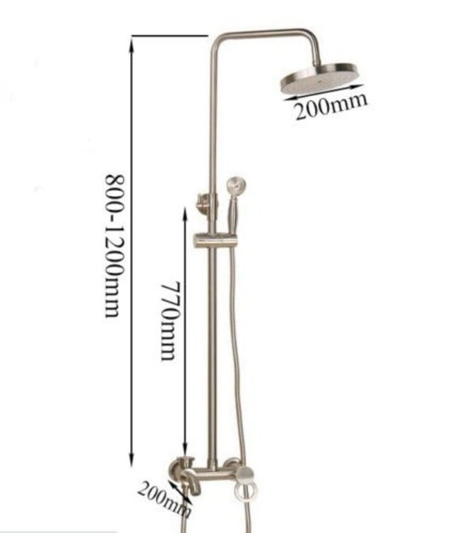 Rene Houtman Opbouw Doucheset met Kraan en Douchekop - 20 CM