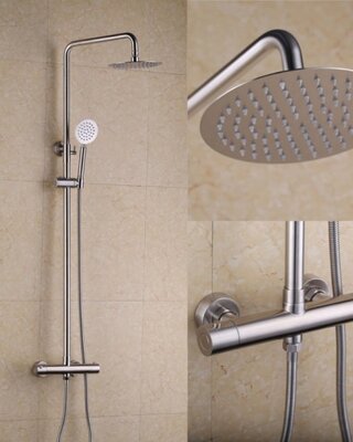 Rene Houtman Thermostatische - Geborsteld Nikkel - Douche-set
