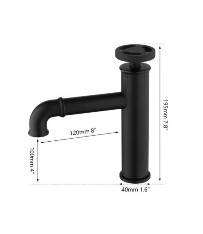 Rene Houtman Zwarte Industriële Mengkraan - Wastafel