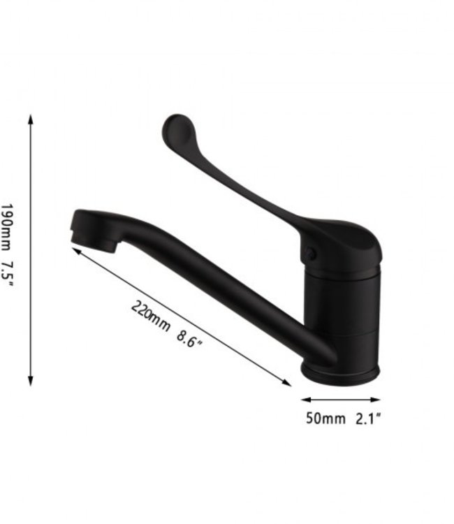 Rene Houtman Zwarte Elleboogkraan voor Wastafel