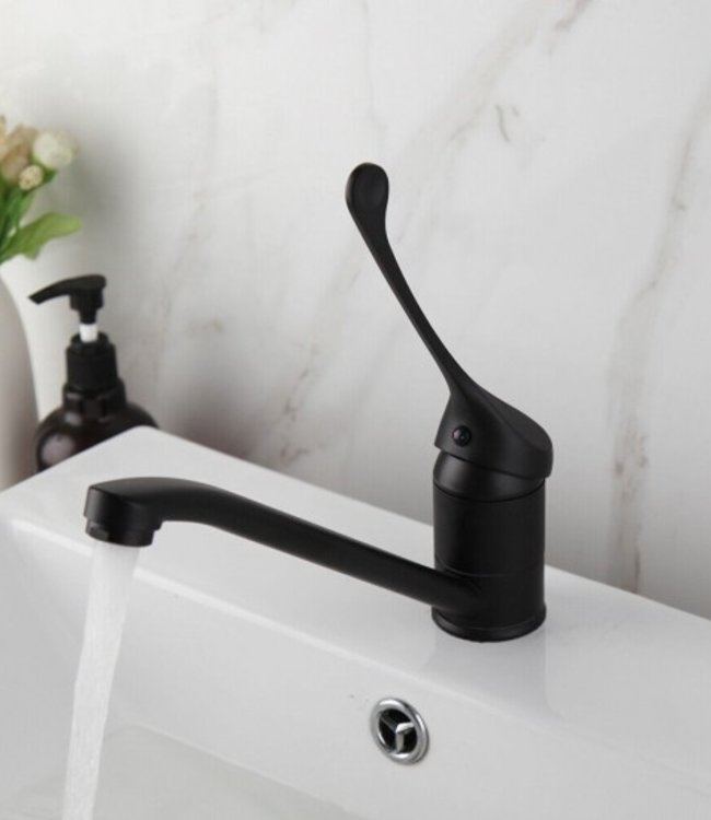 Rene Houtman Zwarte Elleboogkraan voor Wastafel
