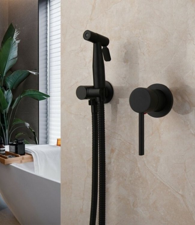 Rene Houtman Zwarte Bidetkraan met Handsproeier