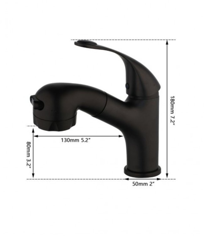 Rene Houtman Zwarte Mengkraan met Uittrekbare kop