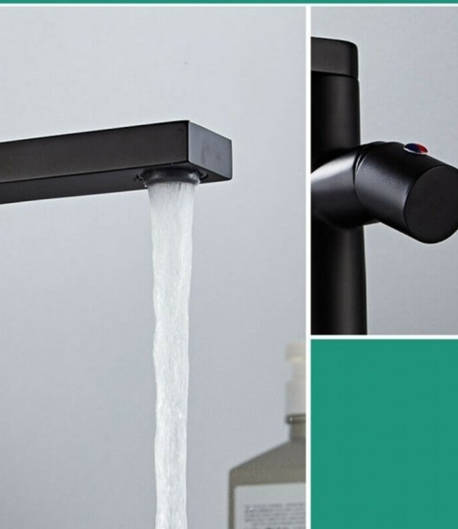 Rene Houtman Moderne Zwarte Wastafelkraan