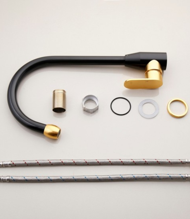 Rene Houtman Keukenkraan - Zwart/Goud