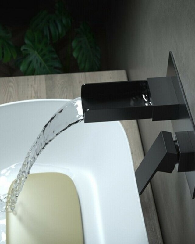 Rene Houtman Luxe Zwarte Inbouw Waterval Kraan