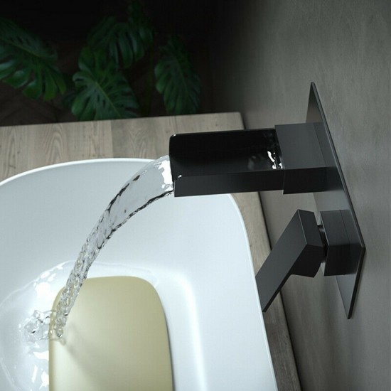 Rene Houtman Luxe Zwarte Inbouw Waterval Kraan