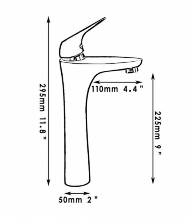 Rene Houtman Moderne Strakke Zwarte Wastafelkraan met Elegante Uitloop