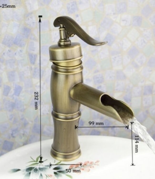 Rene Houtman Nostalgische Wastafelkraan - Brons