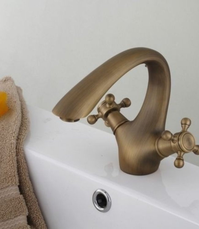 Rene Houtman Nostalgische Bronzen Wastafelkraan - Klassiek