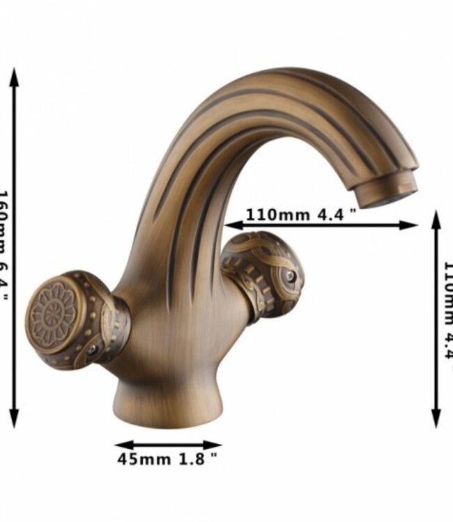 Rene Houtman Nostalgische Wastafelkraan - Klassiek - Brons