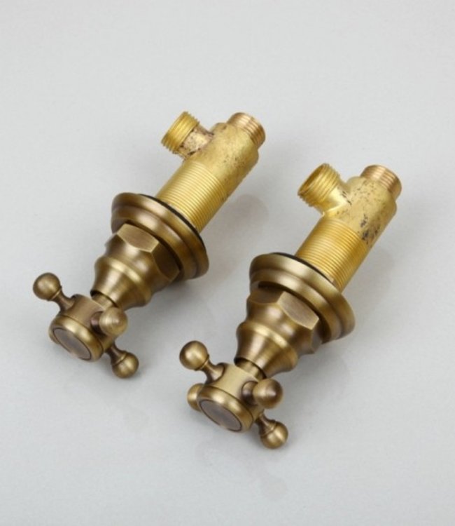 Rene Houtman 3-delige Wastafelkraan - Nostalgisch Brons Afgewerkt