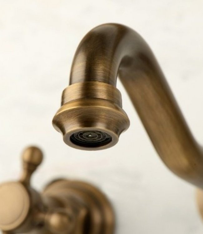 Rene Houtman 3-delige Wastafelkraan - Nostalgisch Brons Afgewerkt