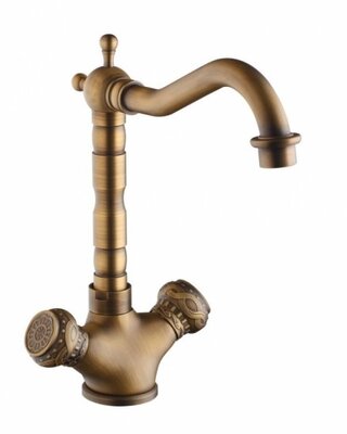 Rene Houtman Elegante Nostalgische Bronzen Wastafelkraan