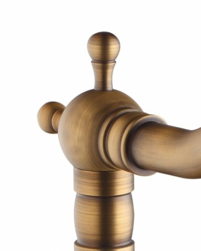 Rene Houtman Elegante Nostalgische Bronzen Wastafelkraan