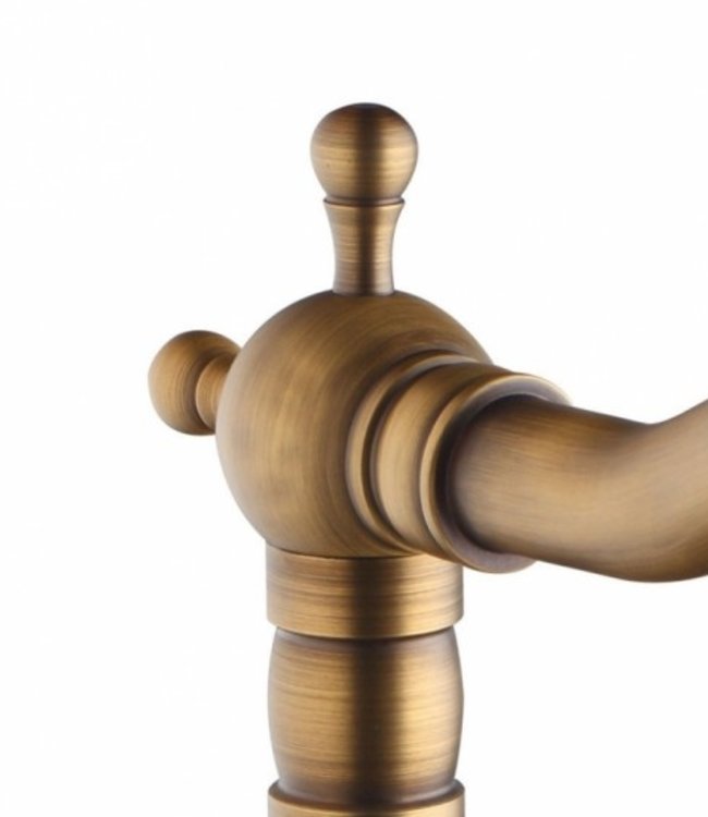 Rene Houtman Elegante Nostalgische Bronzen Wastafelkraan