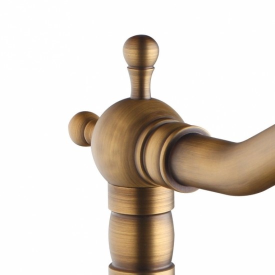 Rene Houtman Elegante Nostalgische Bronzen Wastafelkraan