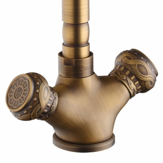 Rene Houtman Elegante Nostalgische Bronzen Wastafelkraan