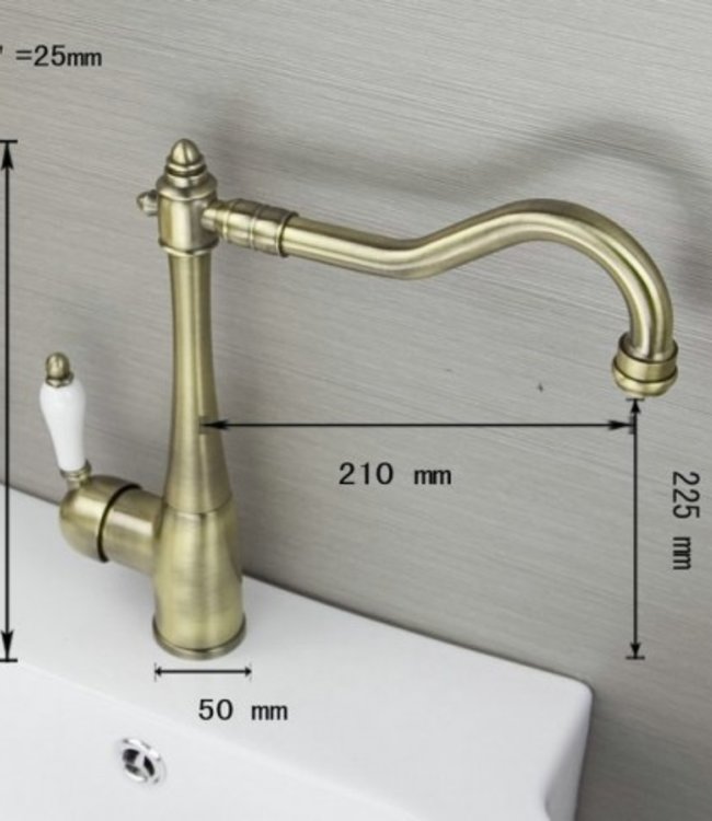 Rene Houtman Nostalgische Wastafelkraan - Brons