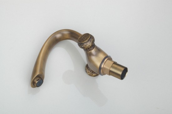 Rene Houtman Nostalgische Bronzen Wastafelkraan - Klassiek - Met Draaiknoppen