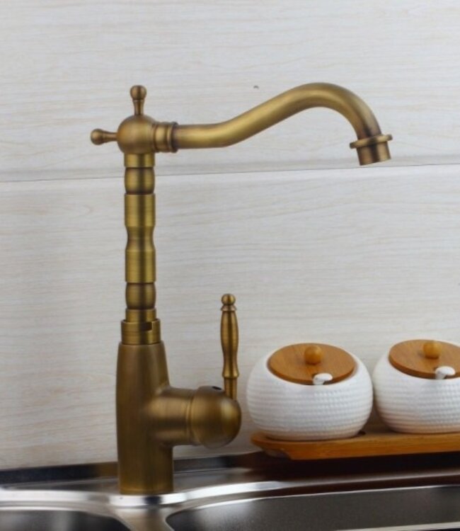 Rene Houtman Klassieke Bronzen Wastafelkraan