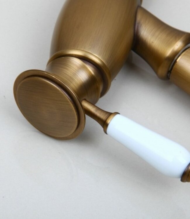 Rene Houtman Nostalgische Wastafelkraan - Klassiek - Brons - Uittrekbaar