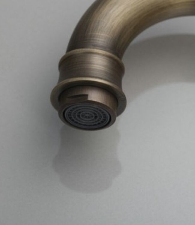 Rene Houtman Nostalgische Wastafelkraan - Klassiek - Brons - Met Afdekplaat