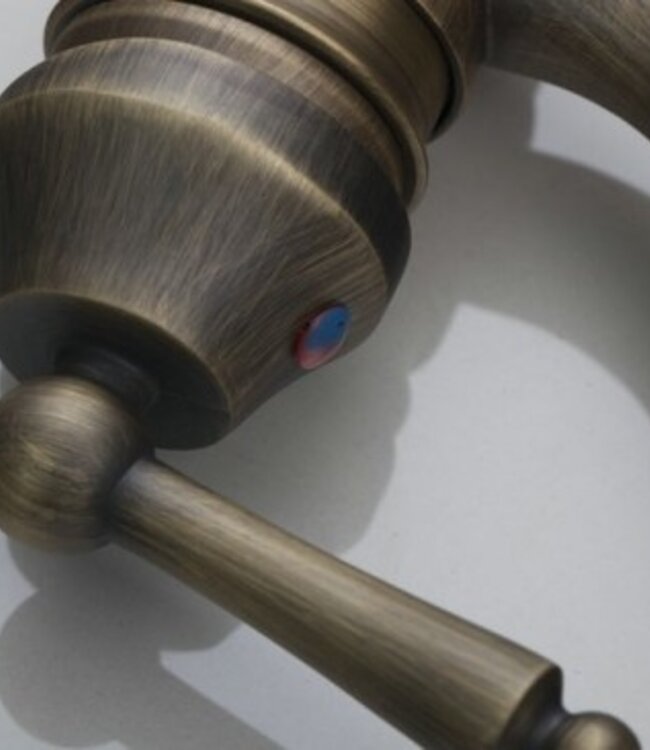 Rene Houtman Nostalgische Wastafelkraan - Klassiek - Brons - Met Afdekplaat