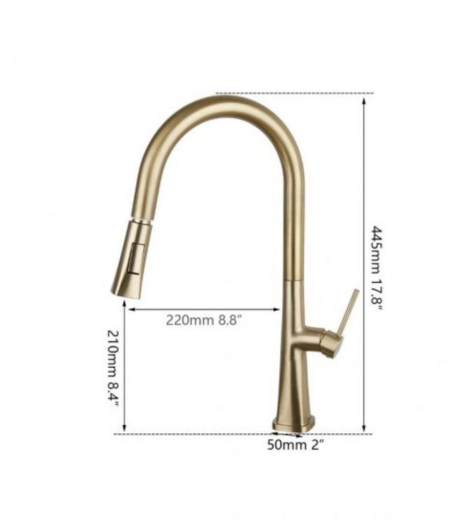 Rene Houtman Geborsteld Gouden Keukenkraan