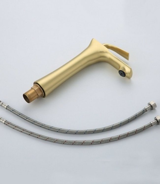 Rene Houtman Geborsteld Gouden Wastafelkraan