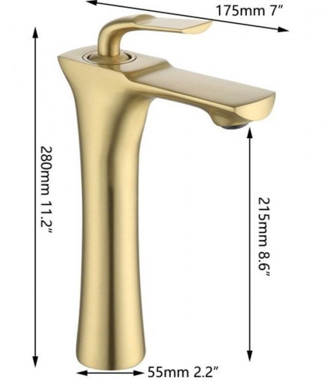 Rene Houtman Geborsteld Gouden Wastafelkraan