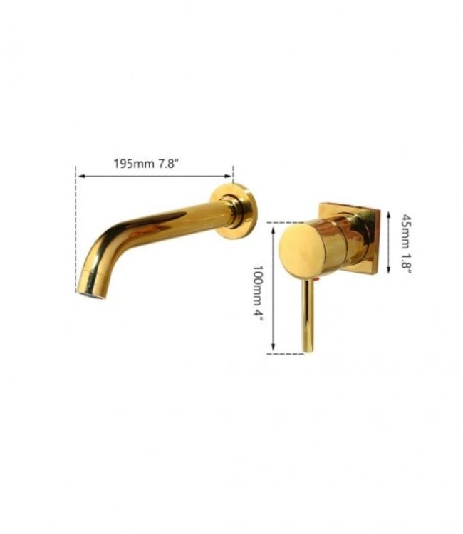 Rene Houtman Goudkleurige Muurkraan