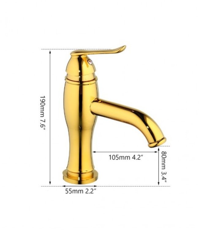 Rene Houtman Goudkleurige Wastafelkraan