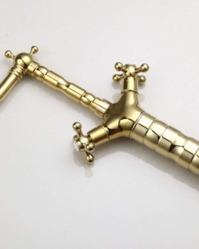 Rene Houtman Landelijke Wastafelkraan - Goud - Hoog model