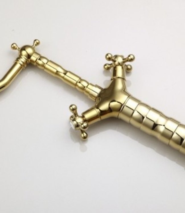 Rene Houtman Landelijke Wastafelkraan - Goud - Hoog model