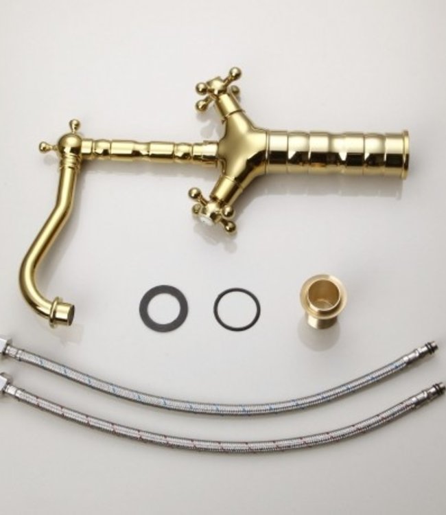 Rene Houtman Landelijke Wastafelkraan - Goud - Hoog model