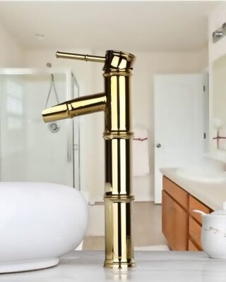 Rene Houtman Bamboo Stijl Wastafelkraan - Goud