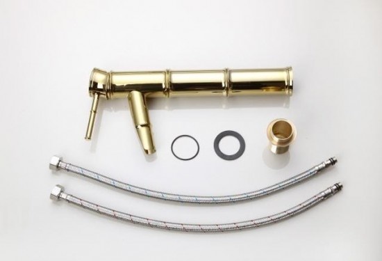 Rene Houtman Bamboo Stijl Wastafelkraan - Goud