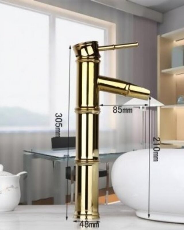 Rene Houtman Bamboo Stijl Wastafelkraan - Goud