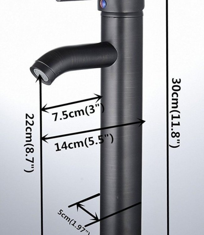 Rene Houtman Nostalgische Olie Bronzen Wastafelkraan met Ronde Hals