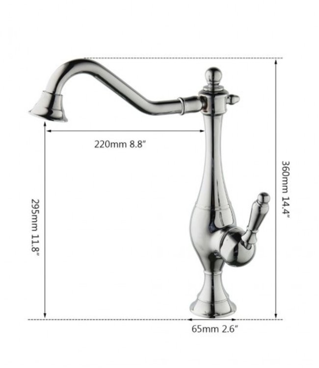 Rene Houtman Hoge Wastafelkraan - Chroom - Mengkraan