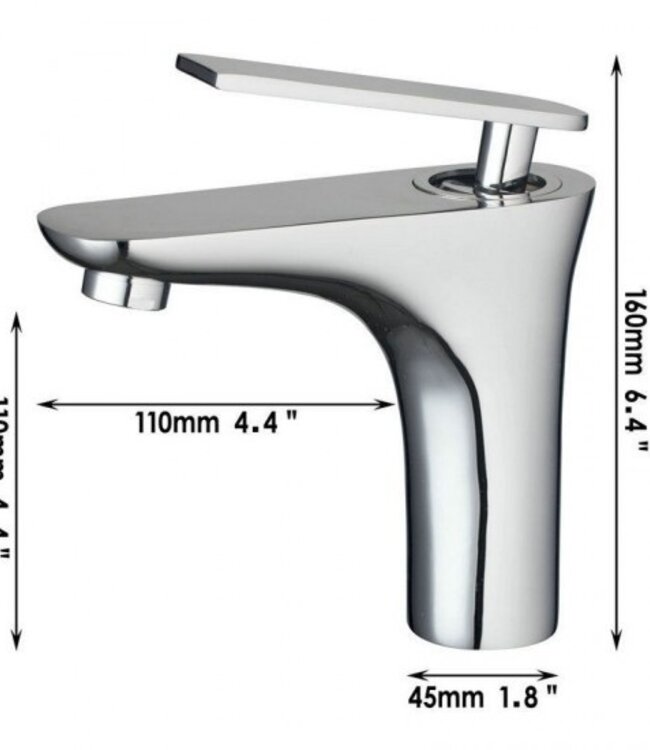 Rene Houtman Chroom Wastafelkraan