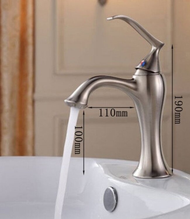 Rene Houtman Klassieke Nikkel Geborstelde Wastafelkraan