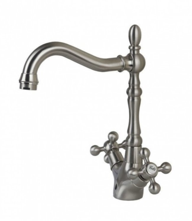 Rene Houtman Klassieke Geborsteld Nikkel Wastafelkraan