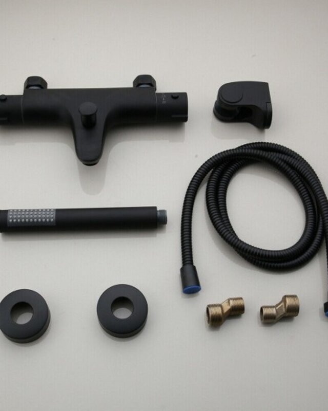 Rene Houtman Thermostatische Zwarte Badkraan